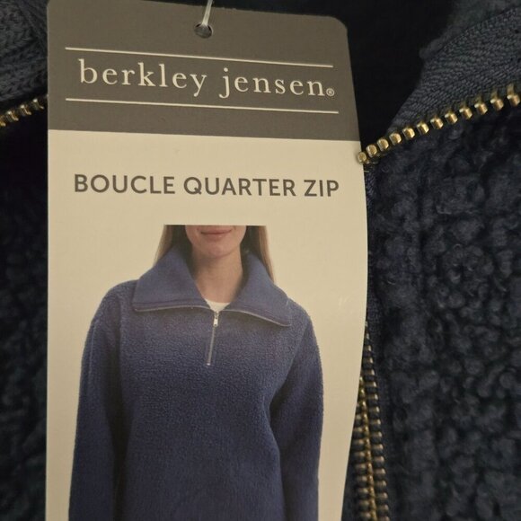 Berkley Jensen NWT Blue Boucle 1/4 Zip Size XL - Picture 3 of 7